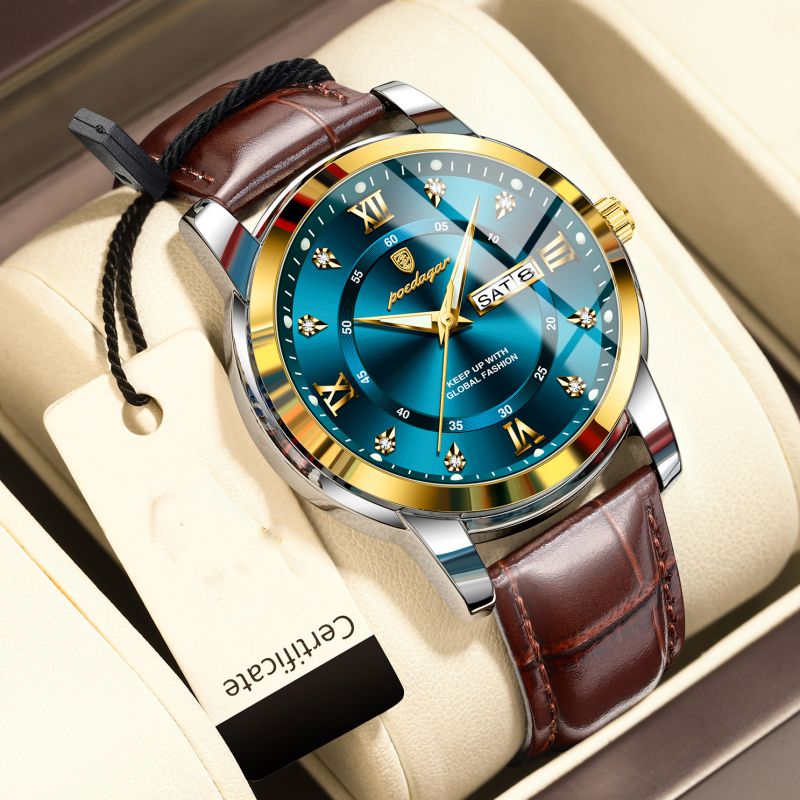 Reloj De Acero Inoxidable Con Esfera Redonda Para Hombre