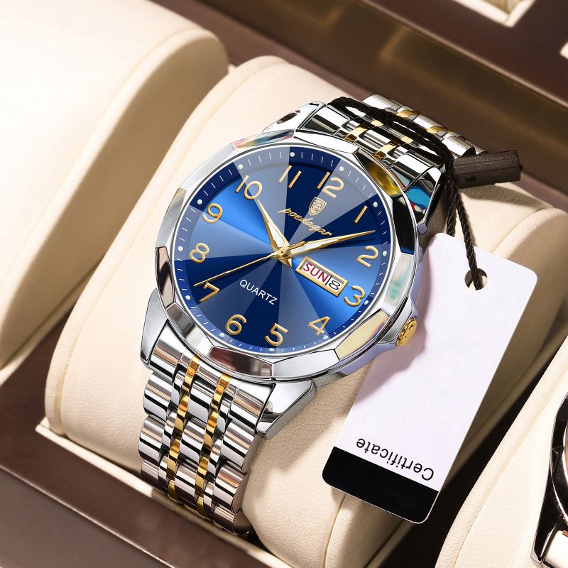 Reloj De Acero Inoxidable Con Esfera Redonda Para Hombre