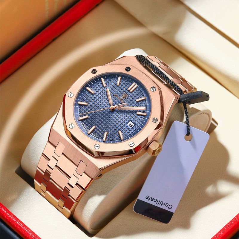 Reloj De Acero Inoxidable Con Esfera Redonda Para Hombre