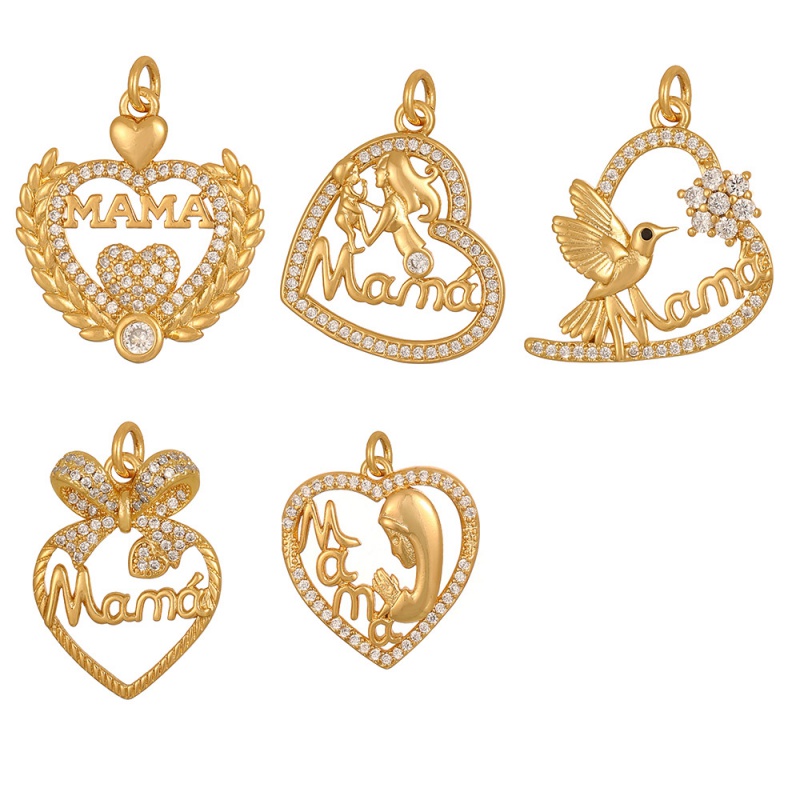 Gold 5 Copper Inlaid Zircon Mother's Day Accessories