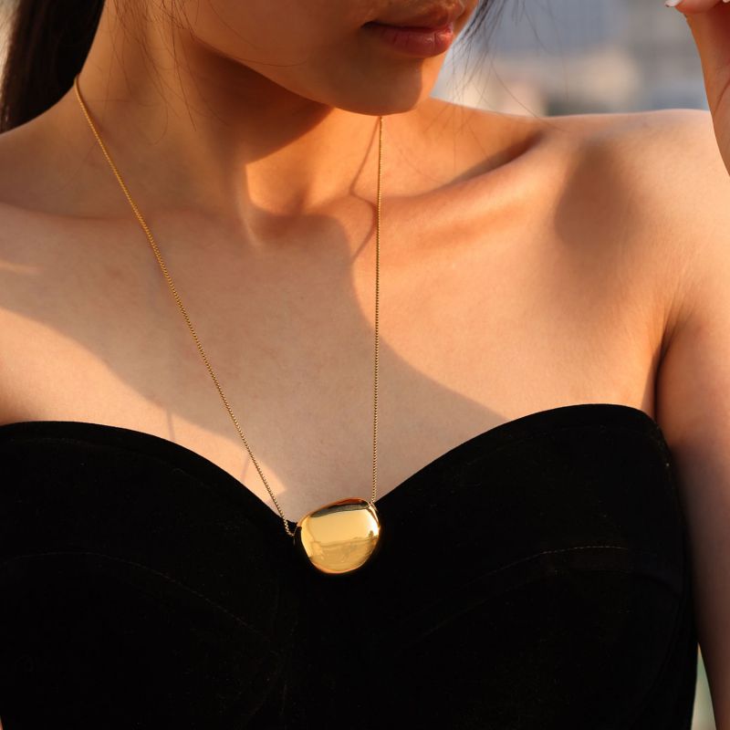 Small Steel Necklace 40+5cm Stainless Steel Polished Geometric Necklace