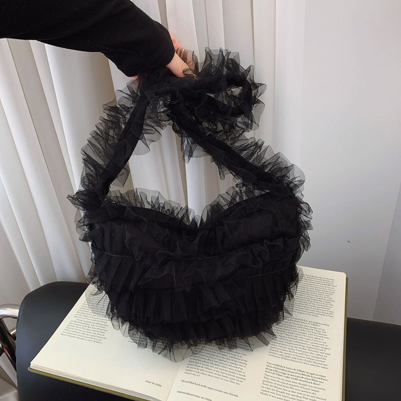 Bolso De Hombro Plisado De Tul