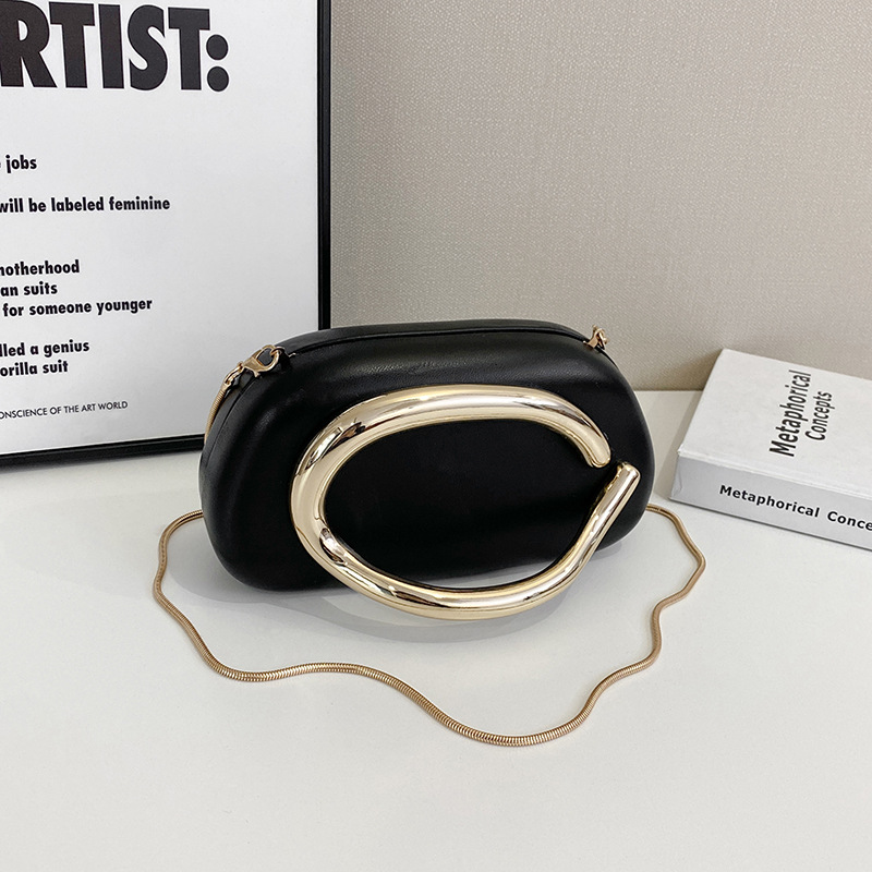 Black Pu Box Crossbody Bag