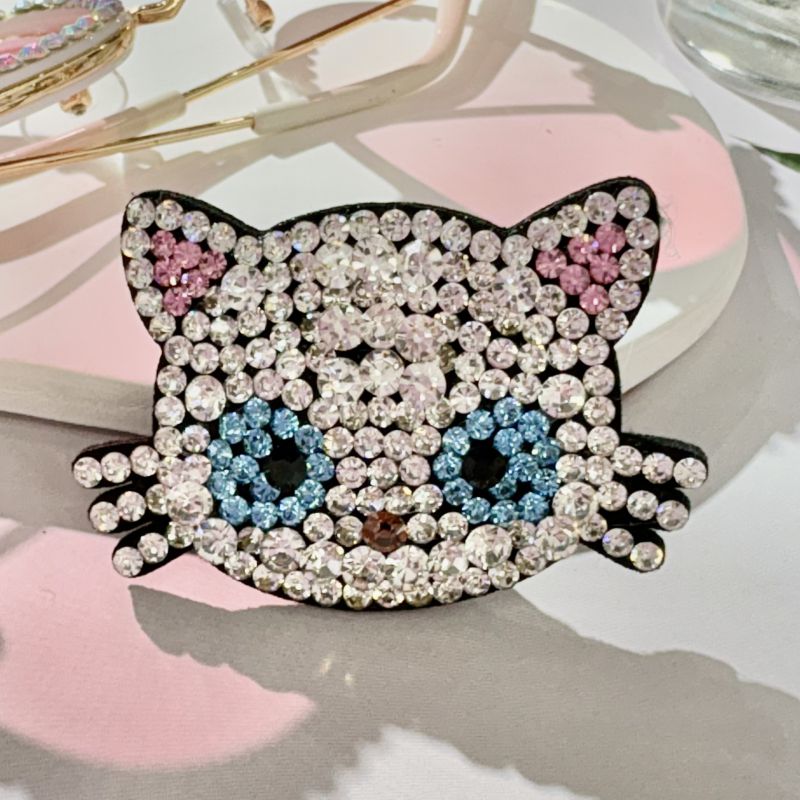 Black Powder Metal Diamond Cat Hairpin