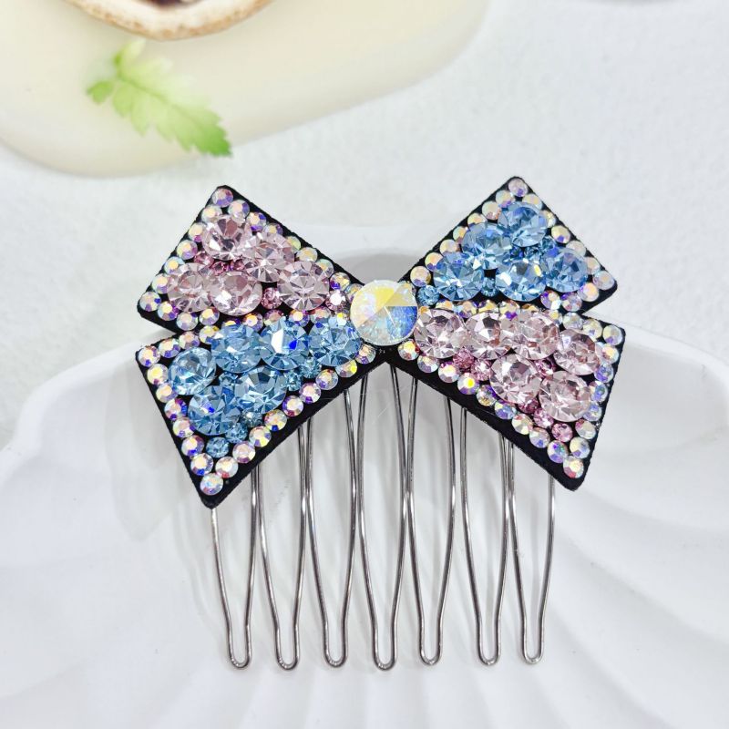 Red Rhinestone Bow Hair Comb