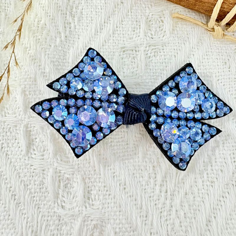 Yellow Rhinestone Bow Hairpin