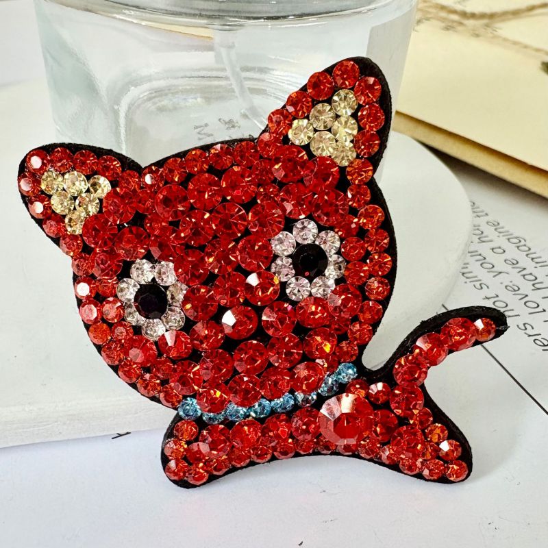 Brown Rhinestone Cat Hairpin