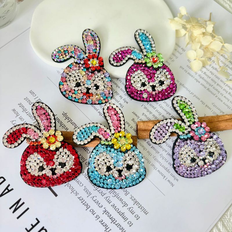 Orange Rhinestone Cartoon Hairpin