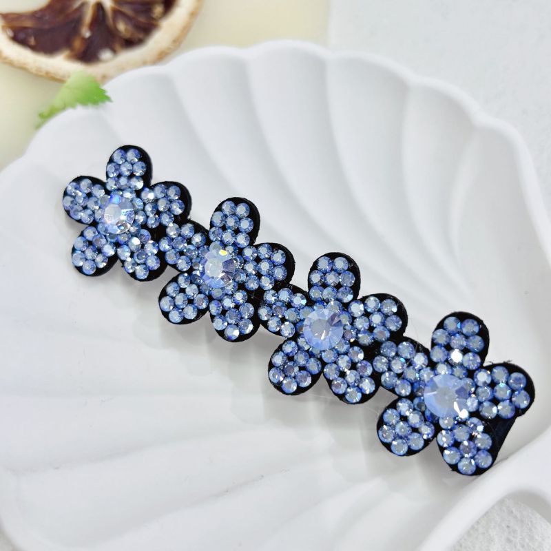 Light Purple Rhinestone Flower Hairpin