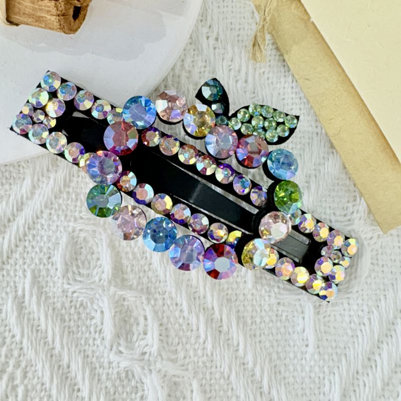 Protein Powder Rhinestone Apple Rectangular Hairpin