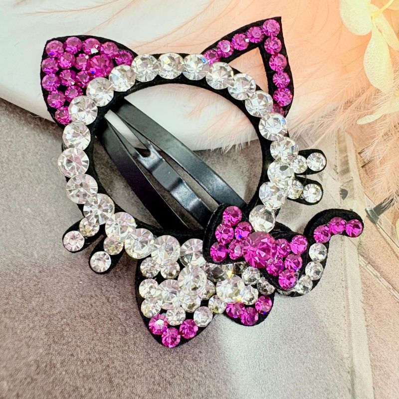 Red Rhinestone Cat Hairpin