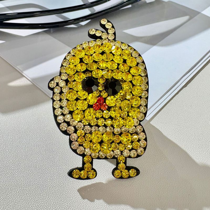 White And Red Rhinestone Cartoon Hairpin