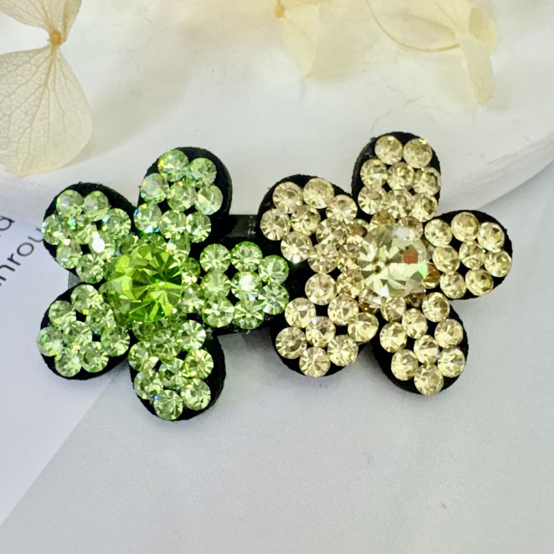 Red Rhinestone Flower Hairpin