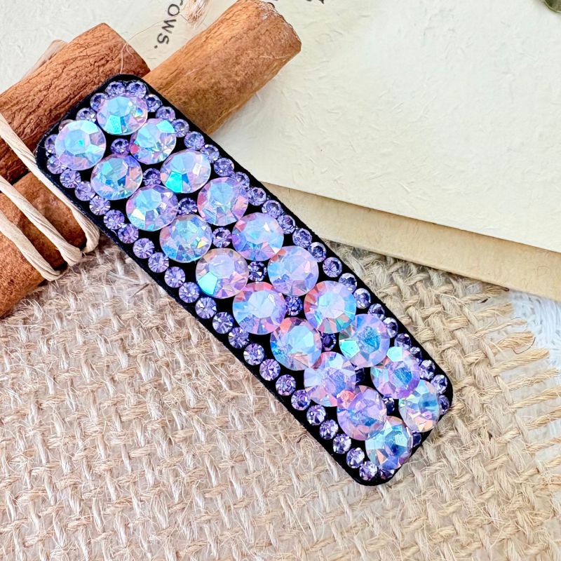 Red Rhinestone Rectangular Hairpin