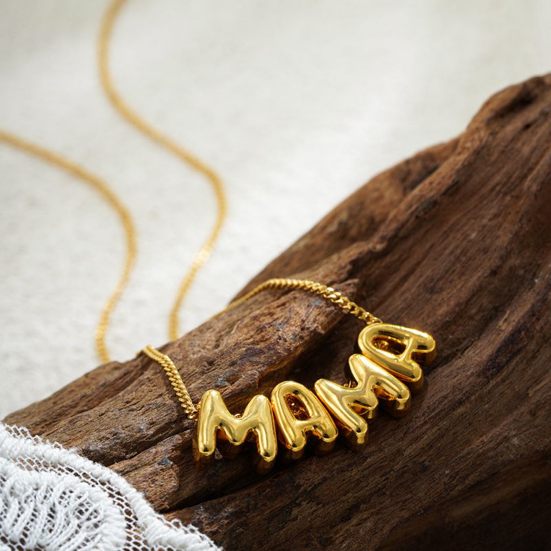 Collar De Letras De Acero Inoxidable