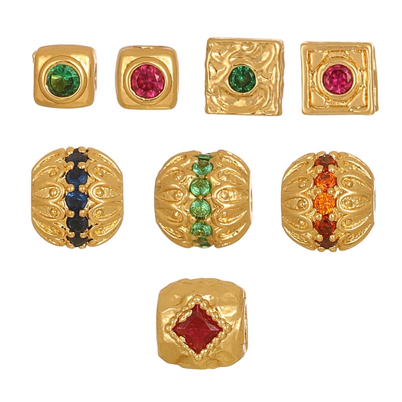 Accesorios Cuadrados De Circonita Con Incrustaciones De Cobre