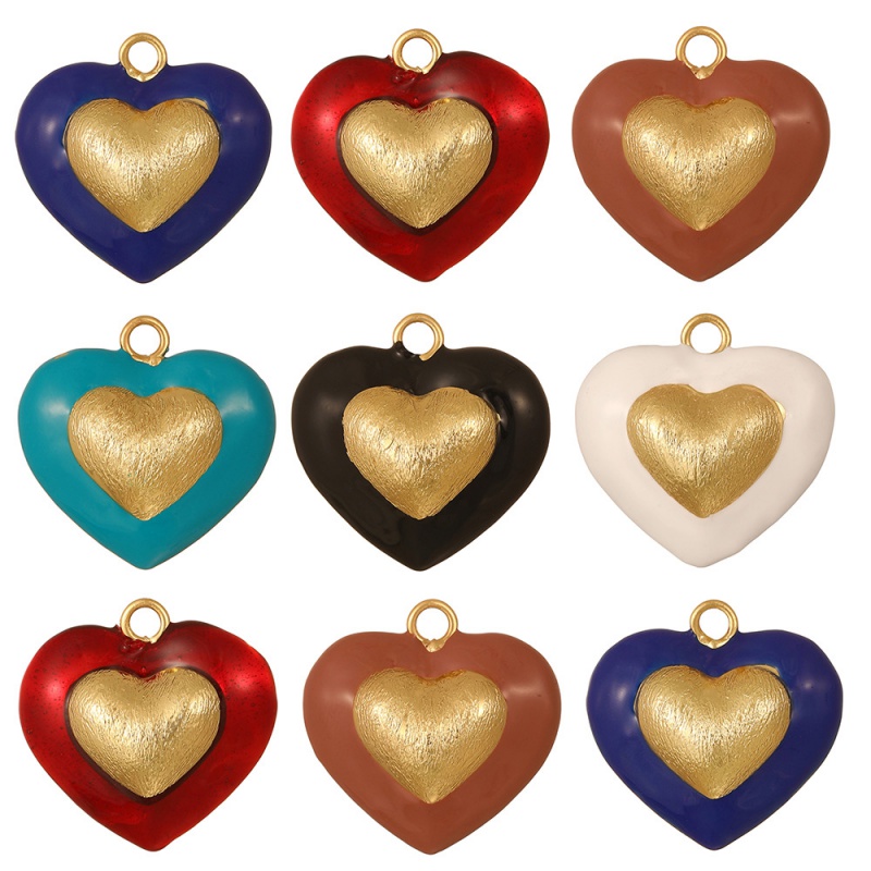 Accesorios De Corazón Con Goteo De Aceite De Cobre