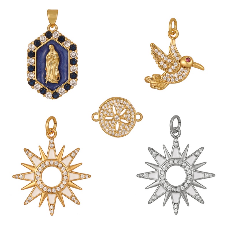 Accesorios Para Retratos Con Gotas De Aceite De Circonita Con Incrustaciones De Cobre