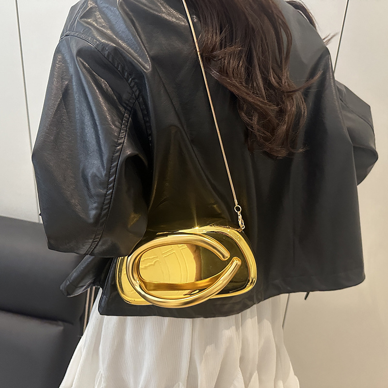Off White Acrylic Irregular Crossbody Bag