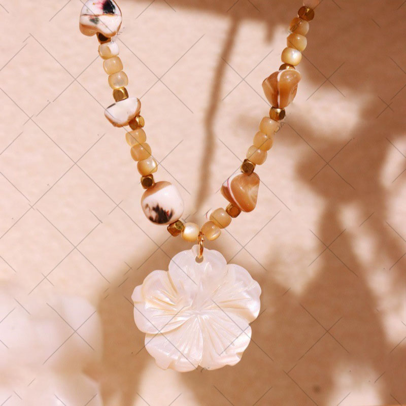Collar De Flores Con Cuentas De Grava De Aleación