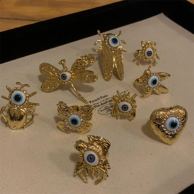 Eye 2# Alloy Geometric Eyes Irregular Ring