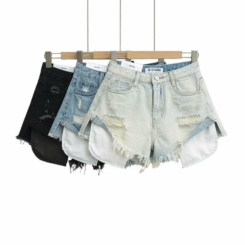Pantalones Cortos De Mezclilla Rotos