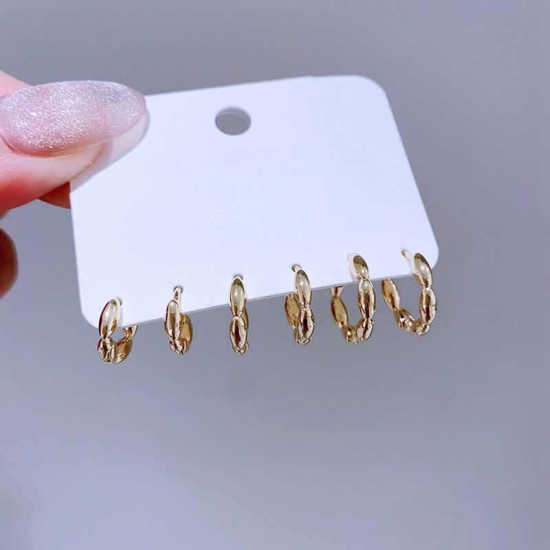 Juego De Pendientes Con Cuentas De Oliva Y Cobre