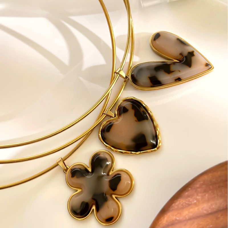 Collar De Flores De Acero Inoxidable