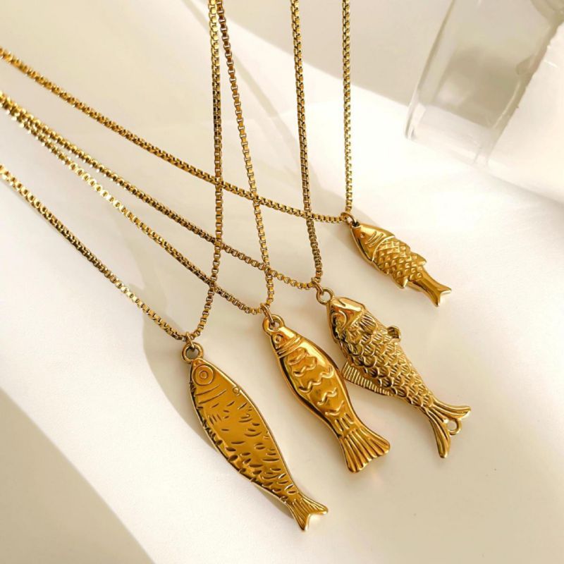 Collar De Pez De Acero Inoxidable