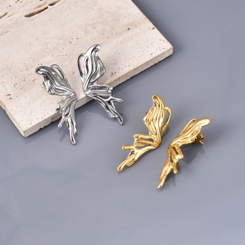 Pendientes De Mariposa De Acero De Titanio