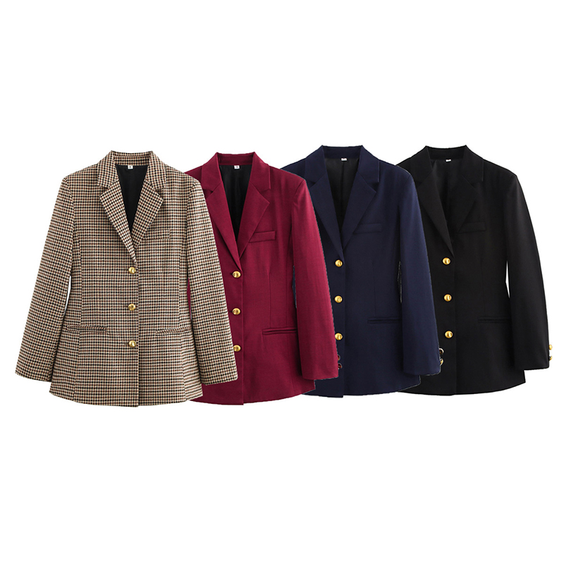 Black Polyester Lapel Suit Jacket