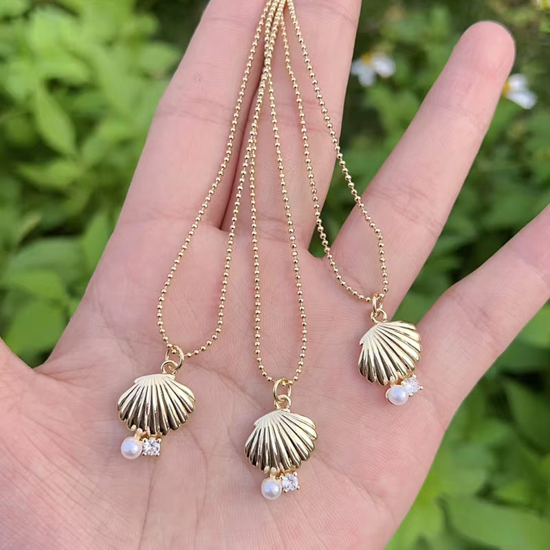 Collar De Concha De Diamante Bañado En Oro Y Cobre (se Vende Por Unidad)
