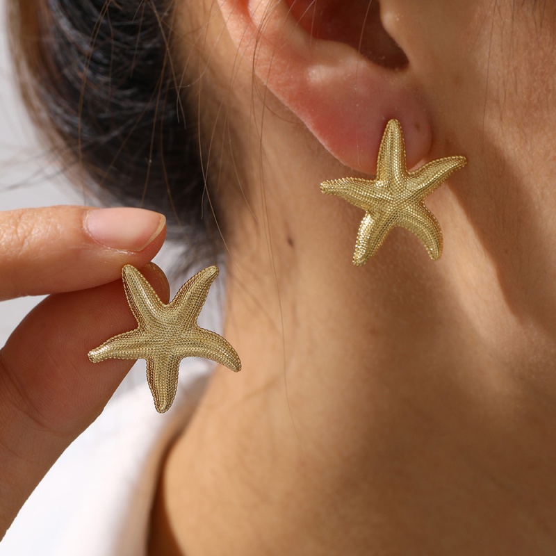 Pendientes De Estrella De Mar De Cobre