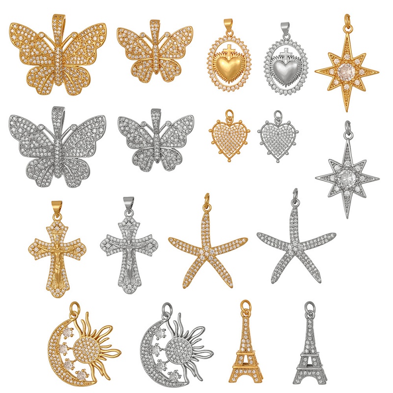 Accesorios De Corazón De Circonita Con Incrustaciones De Cobre