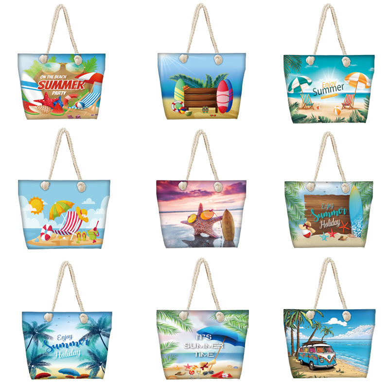 Bolso De Hombro De Gran Capacidad Con Estampado De Lienzo