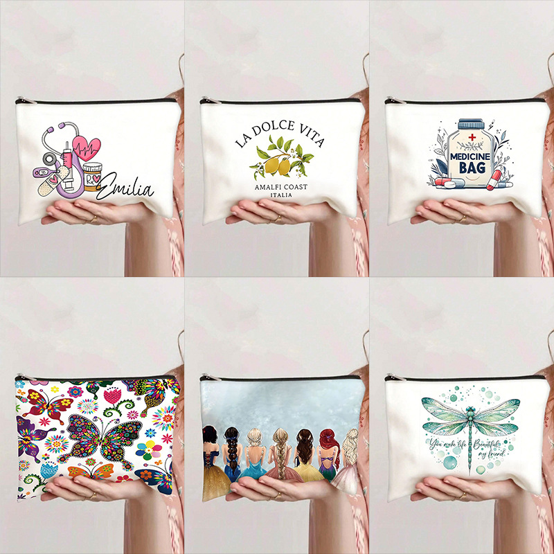 Bolsa De Almacenamiento De Gran Capacidad Con Estampado De Lona