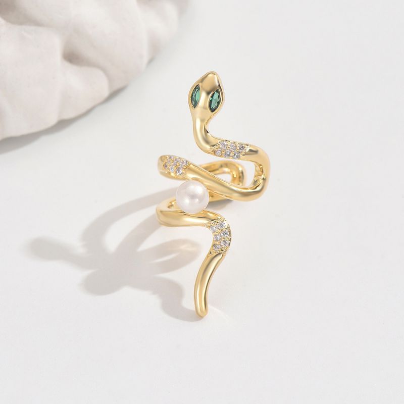 Clip Para Oreja De Metal Con Forma De Serpiente Y Diamante [individual]