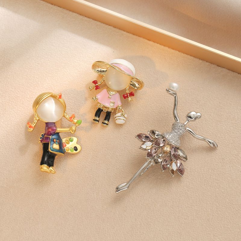 Brooch 3 Copper Diamond Geometric Cartoon Brooch