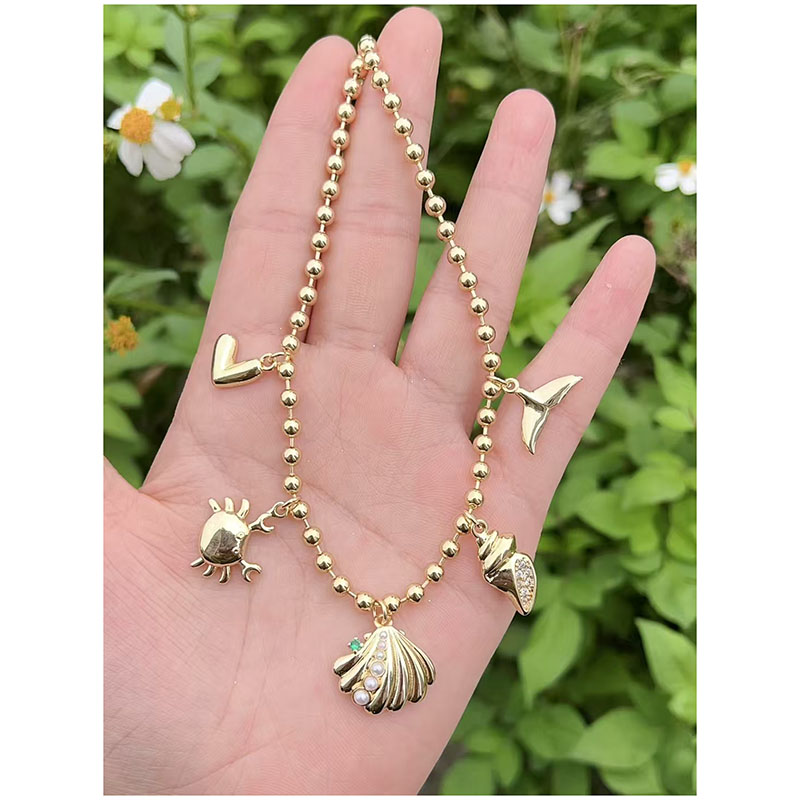 Necklace Copper Gold Plated Conch Shell Pendant Necklace