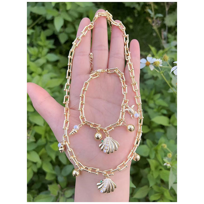 Pulsera De Tortuga Con Caparazón De Diamante Bañada En Oro Y Cobre