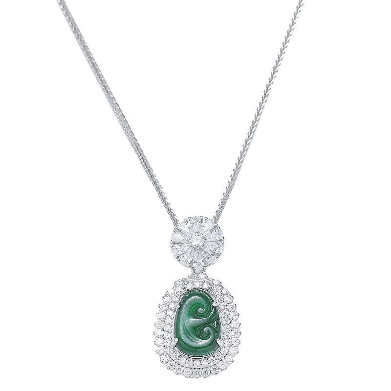 Jade Necklace Silver Jade Necklace