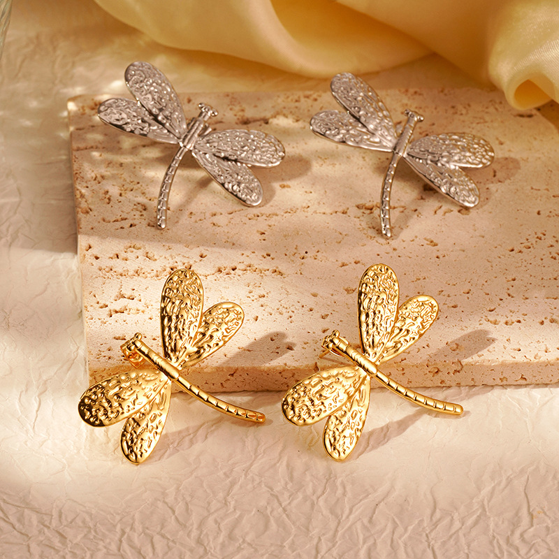 Dragonfly Earrings Steel Stainless Steel Dragonfly Earrings