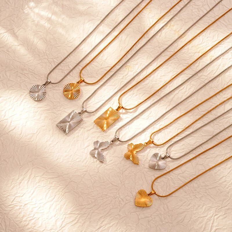 Gold Heart Necklace Stainless Steel Heart Necklace