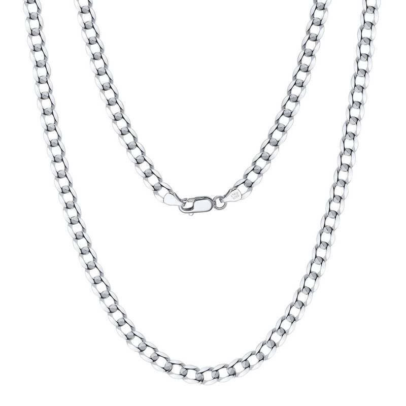 Width:5mm 18k Gold Length:40cm Silver Geometric Chain Men's Necklace