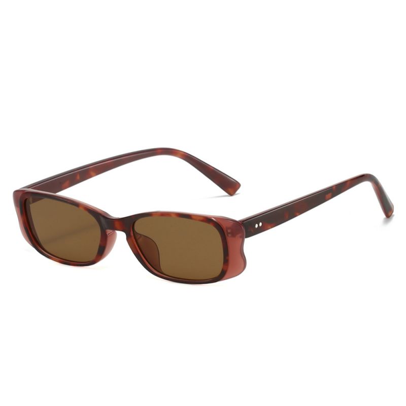 Nude Pink Frame Tea Pc Square Small Frame Sunglasses