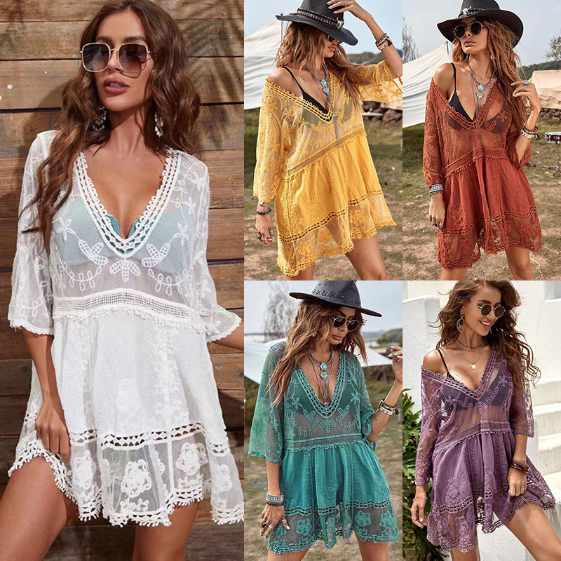 Blusa De Encaje Calado De Algodón