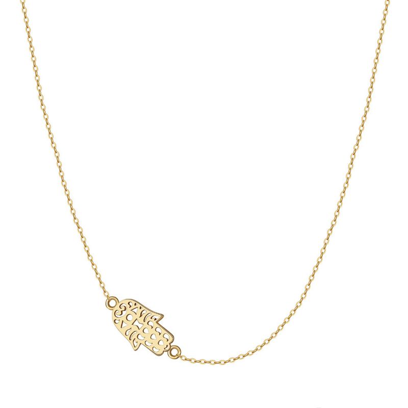 14k Gold Approx. Weight:2.52g Silver Palm Necklace
