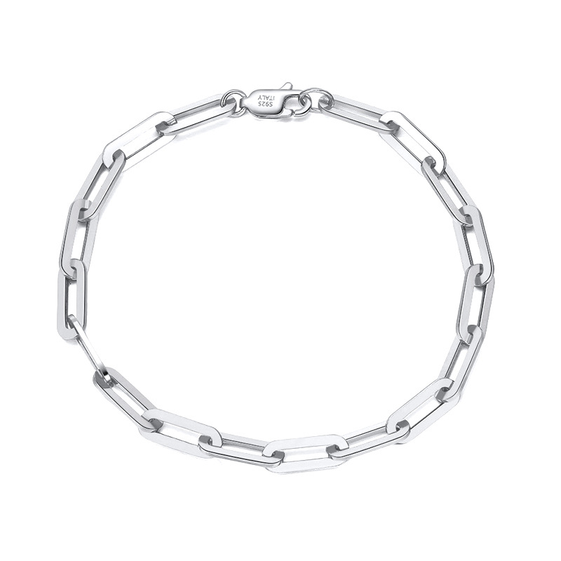 White Gold Bracelet Length:18cm Silver Geometric Chain Bracelet