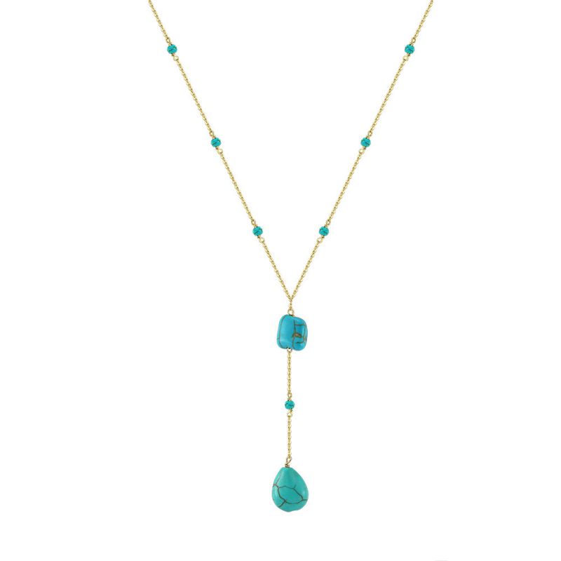 14k Gold Silver Y-shaped Pine Necklace