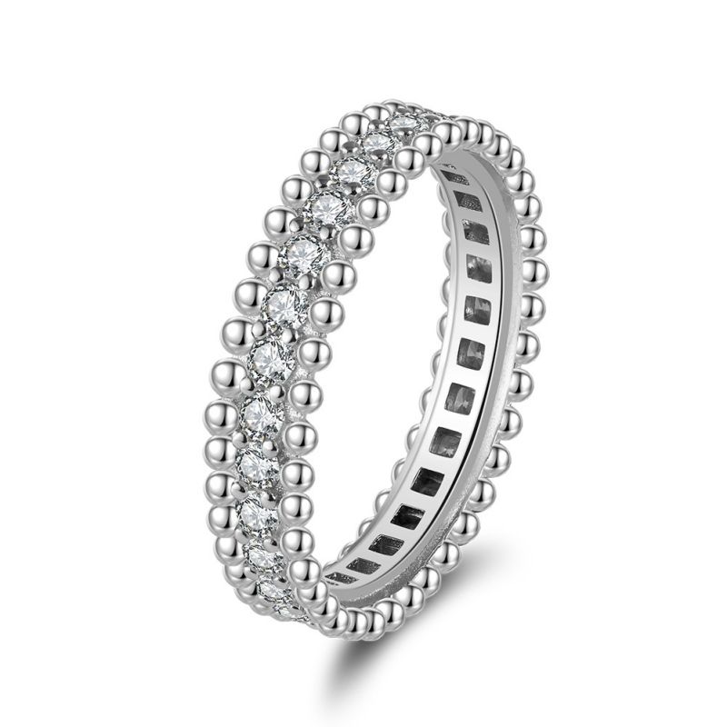 White Gold 3g Silver Round Diamond Ring